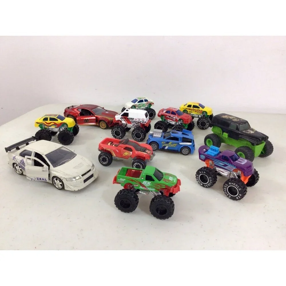 Hot Wheels Lot Of 10 Monster Truck Cars as Shown